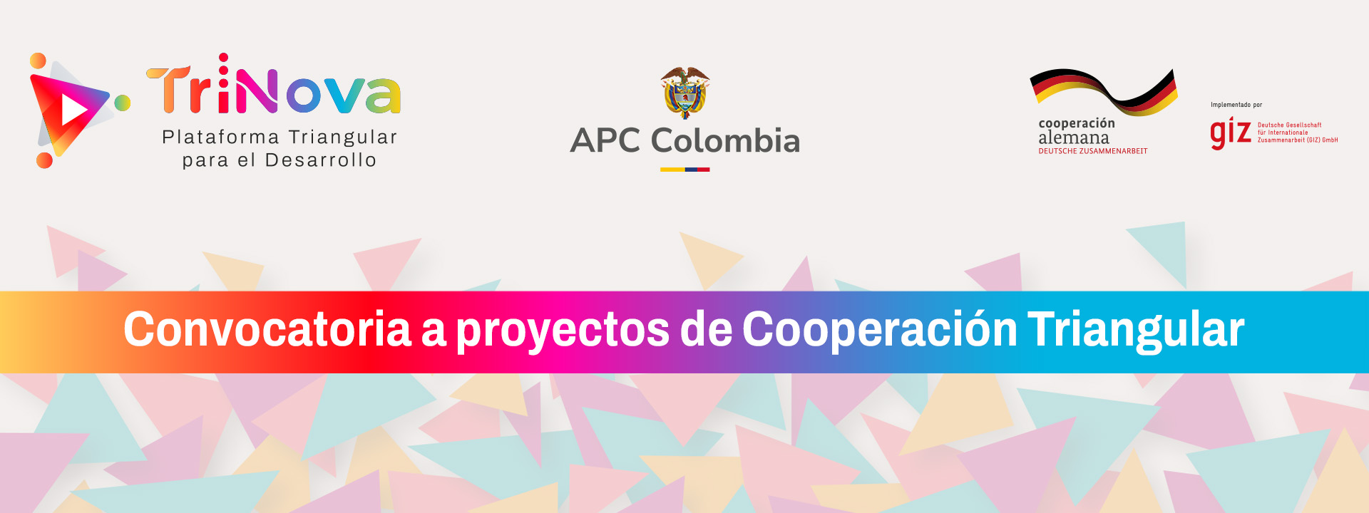 Banner de la convocatoria de Cooperaci&oacute;n Triangular TriNova