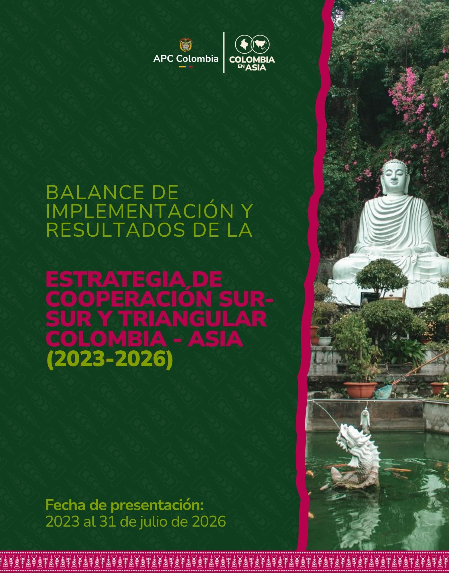 Portada Balance de implementaci&oacute;n de resultados Estrategia de Cooperaci&oacute;n Sur-Sur y Triangular Colombia - Asia 2023 - 2026