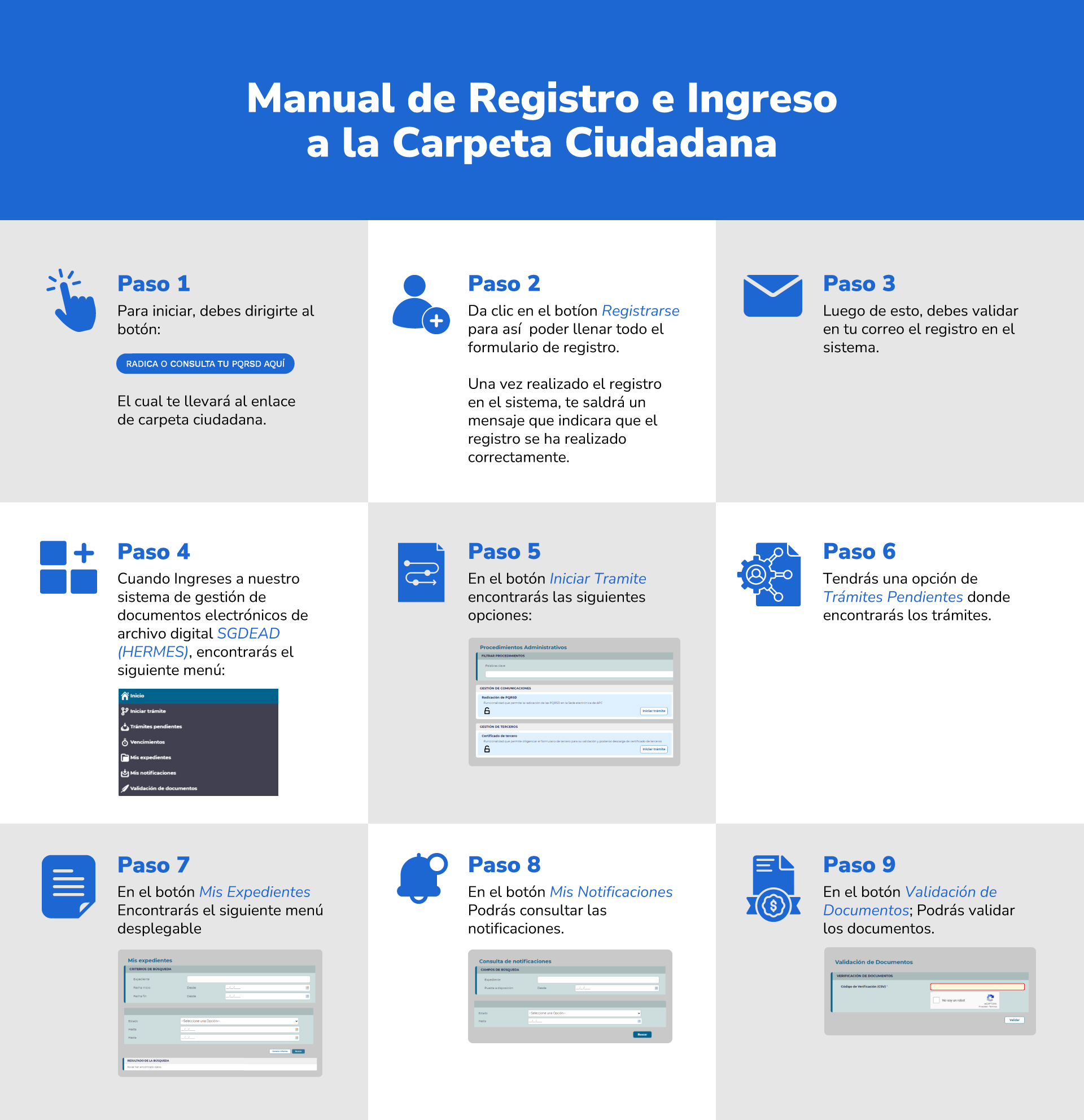 Instrucciones de cómo registrarse en HERMES