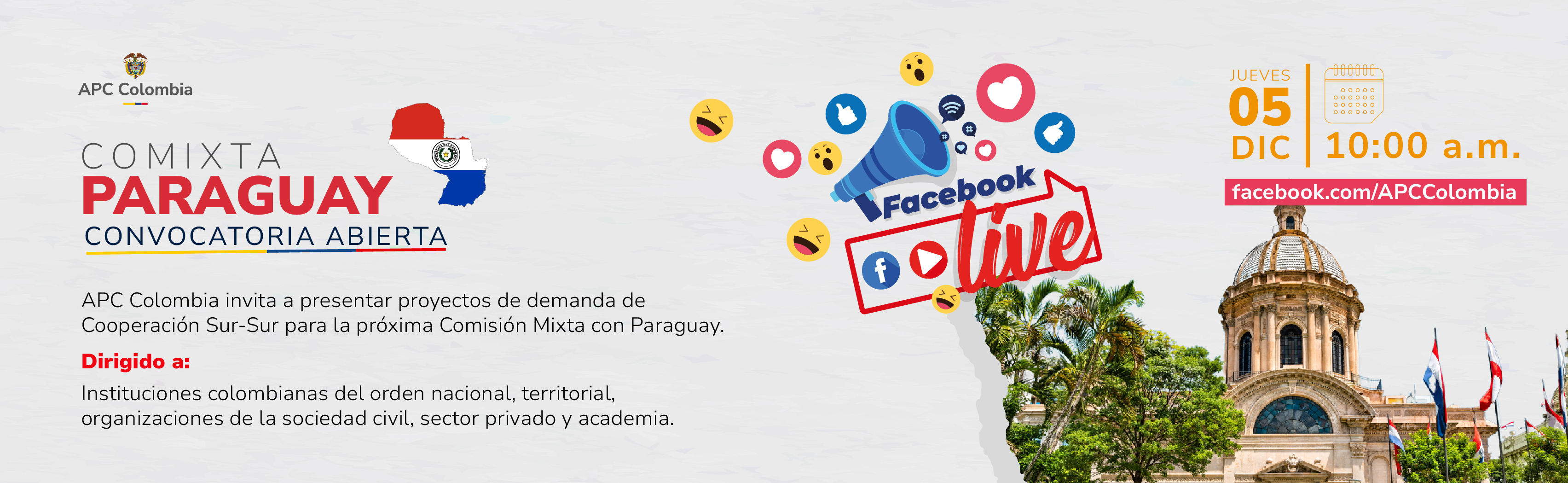 Facebook Live 5 de diciembre a las 10:00 a.m. para resolver dudas y participar en la convocatoria de la Comixta
