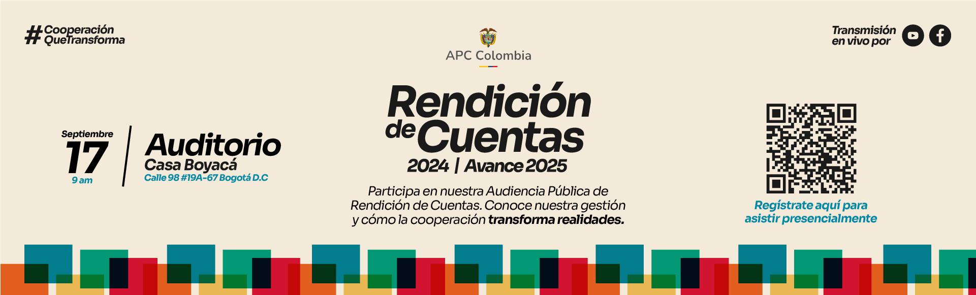 Banner de la Audiencia Pública de Rendición de Cuentas de 2024 y avances de 2025