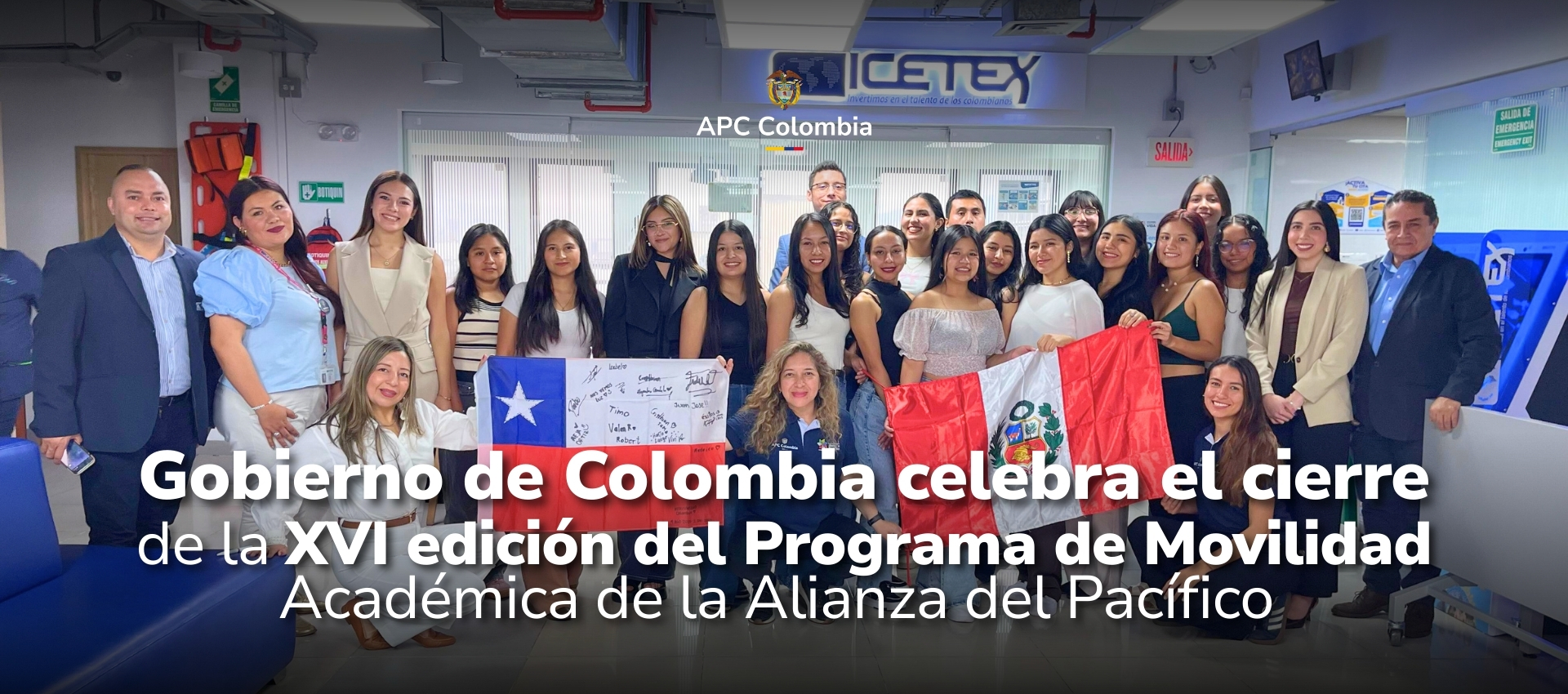 Los estudiantes de Perú, México y Chile. Además representantes de APC Colombia, la Cancillería de Colombia e ICETEX