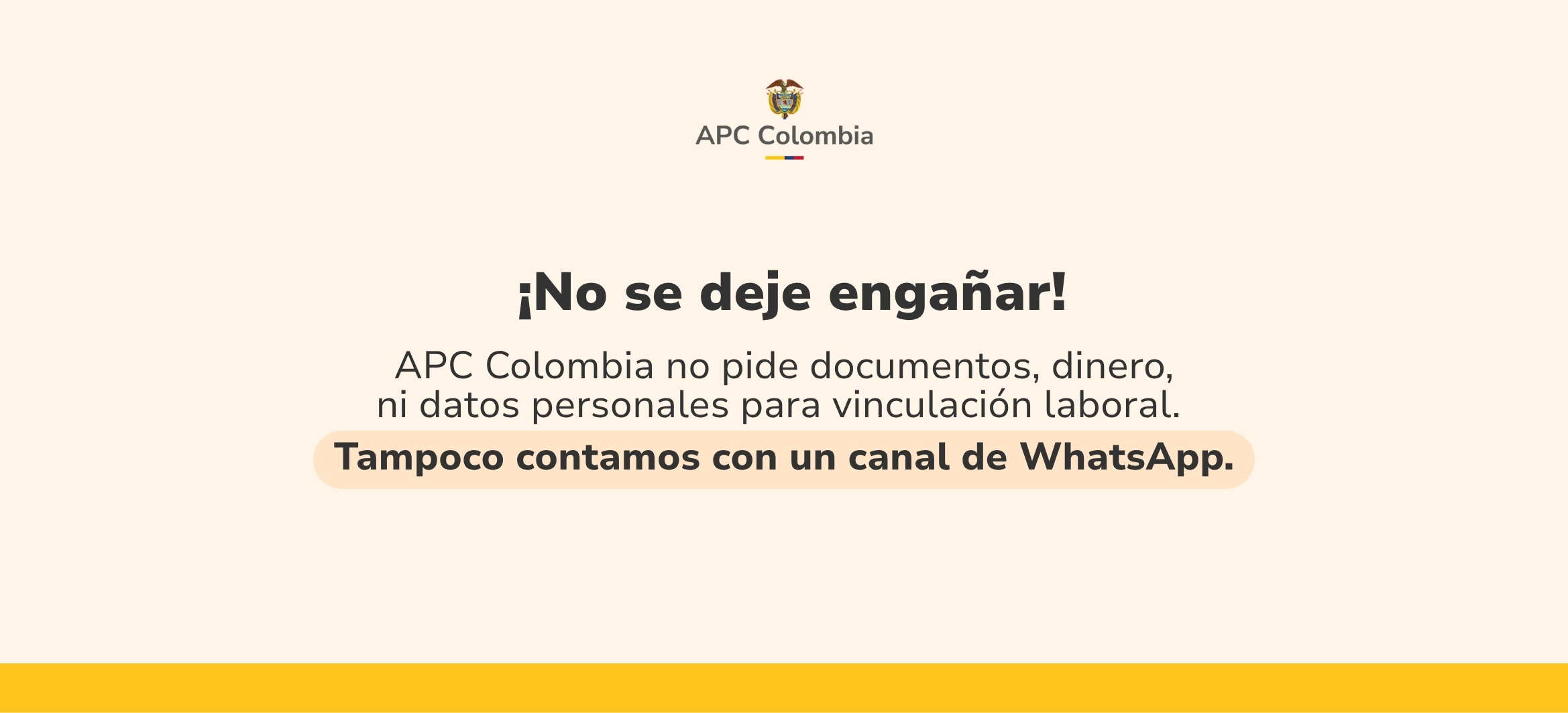 No se deje engañar, APC Colombia no envía correos directos para convocatorias laborales