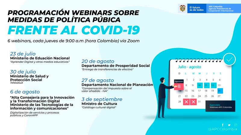 Imagen con el Calendario Webinars Dálogos del Sur