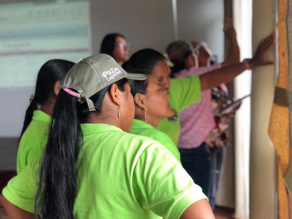 Asistentes al espacio, participando de actividades del Col-Col