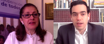 Ángela Ospina de Nicholls Directora de APC-Colombia y Luis Alberto Rodríguez, Director del Departamento Nacional de Planeación