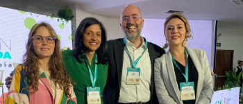 La directora general de la Agencia Presidencial de Cooperación Internacional de Colombia, APC-Colombia, Eleonora Betancur Gónzalez con Jaime Arteaga