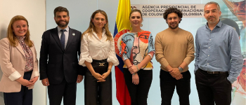 La directora general de APC-Colombia, Eleonora Betancourt González, se reunió con Vicente Ortega Cámara, Coordinador General de AECID en Colombia y con Carolina Olarte Directora Ejecutiva de la Fundación Carolina, el jefe de gabinete de APC-Colombia, Jhonnatan Gamboa y el director de Demanda, Santiago Quiñones