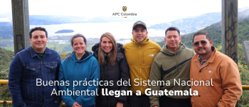 Delegados de Guatemala, Ministerio de Ambiente de Colombia y APC Colombia en el mirador de la Laguna de La Cocha
