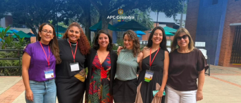 Foto de las participantes del panel organizado por APC Colombia