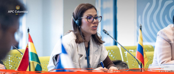 Foto de Alexandra Palencia, directora general de APC Colombia en el Foro