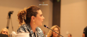 Eleonora Betancur González, directora general de APC Colombia en el evento de la entrega de lA Presidencia Pro Tempore de la Alianza del Pacífico