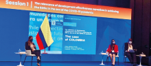 La directora de APC-Colombia, Viviana Manrique Zuluaga el Foro de la Alianza Global de Busan 2021 “Busan Global Partnership Forum” con la ponencia sobre “La relevancia de las narrativas sobre la eficacia del desarrollo para lograr los ODS en la era de la pandemia de COVID-19, el caso de Colombia”