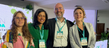 La directora general de la Agencia Presidencial de Cooperación Internacional de Colombia, APC-Colombia, Eleonora Betancur Gónzalez con Jaime Arteaga