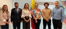 La directora general de APC-Colombia, Eleonora Betancourt González, se reunió con Vicente Ortega Cámara, Coordinador General de AECID en Colombia y con Carolina Olarte Directora Ejecutiva de la Fundación Carolina, el jefe de gabinete de APC-Colombia, Jhonnatan Gamboa y el director de Demanda, Santiago Quiñones