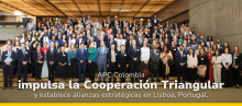 Foto en donde están todos los representantes participantes de la VIII Reunión Internacional de Cooperación Triangular, "Vinculando procesos globales para crear impacto local"