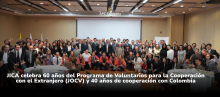 Participantes de la celebración 60 años del Programa de Voluntarios para la Cooperación con el Extranjero (JOCV) y 40 años de cooperación con Colombia