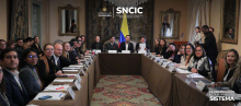 Participantes de la Mesa de Avance Social en la Cancillería de Colombia